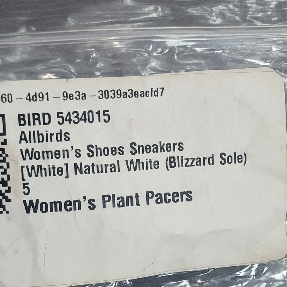 Allbirds Plant Pacer Sneakers Cream Off-White Sustainable Low Top Womens Size 5